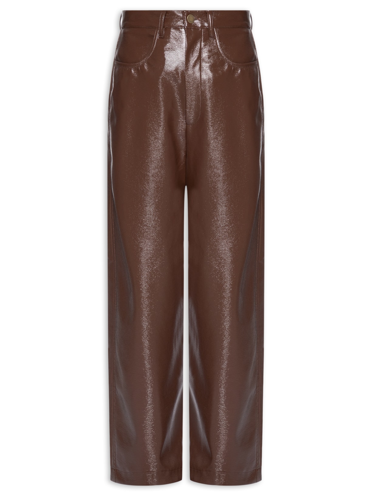 Calça Feminina Latex Wood Marrom Paula Raia