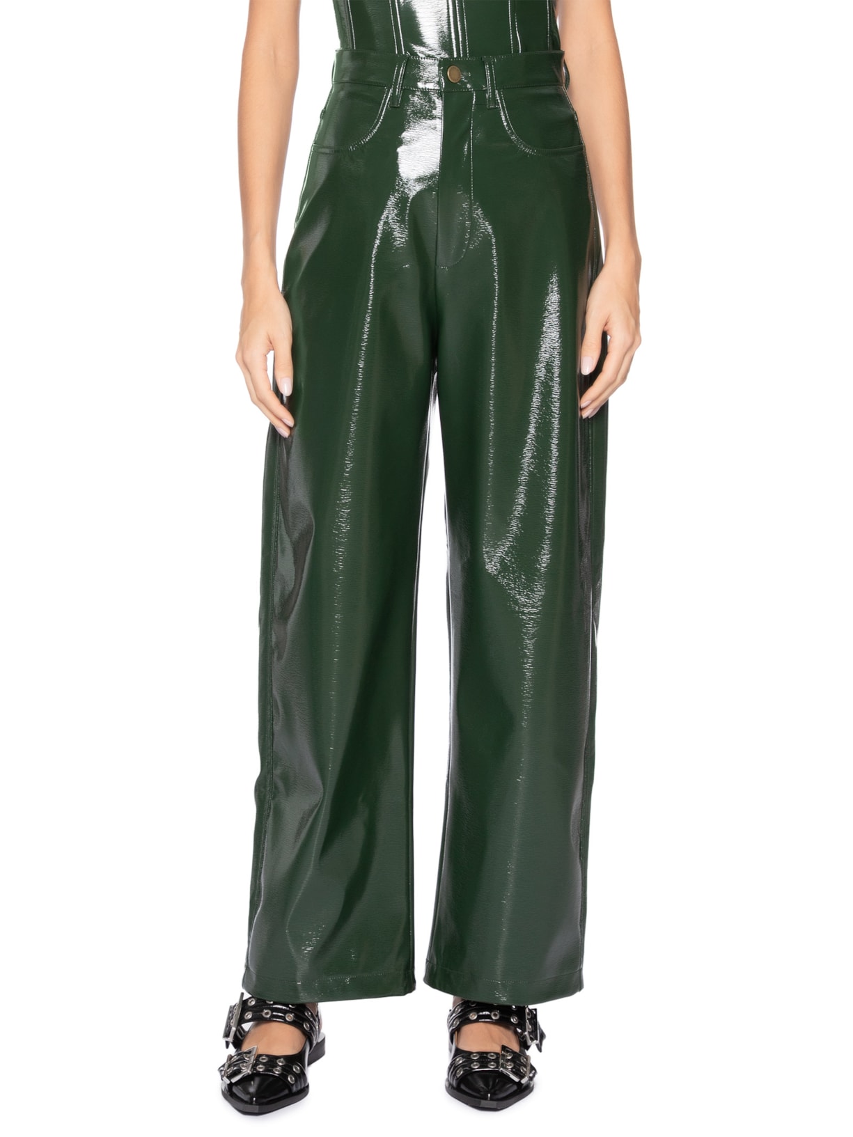 Calça Feminina Latex Wood Verde Paula Raia