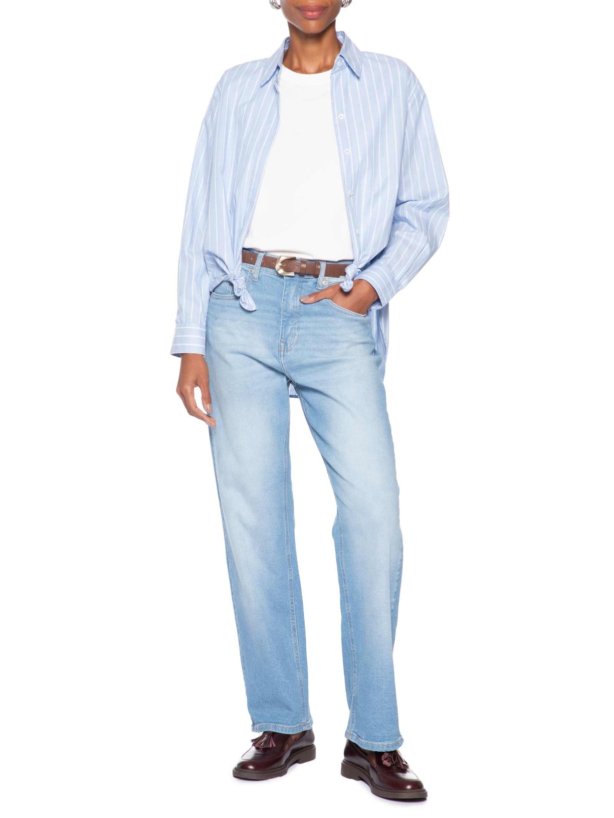 Calça Feminina Layla Slim Str Azul Tommy Jeans