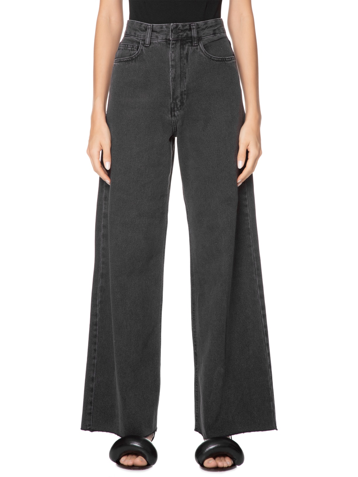 Calça Feminina Leblon Washed Preto Osklen