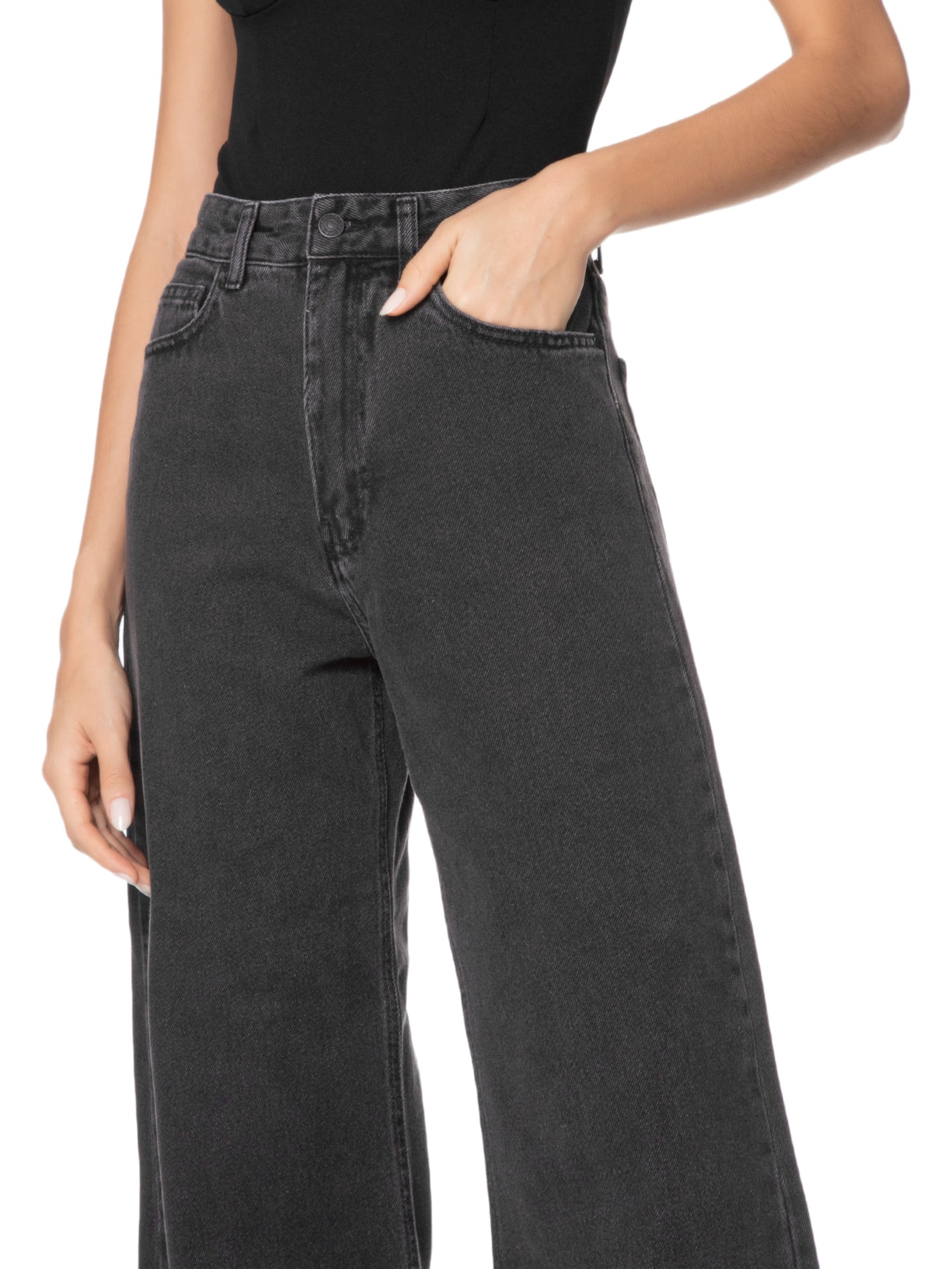 Calça Feminina Leblon Washed Preto Osklen