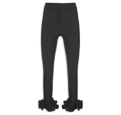 Calça Feminina Legging Babado - Preto