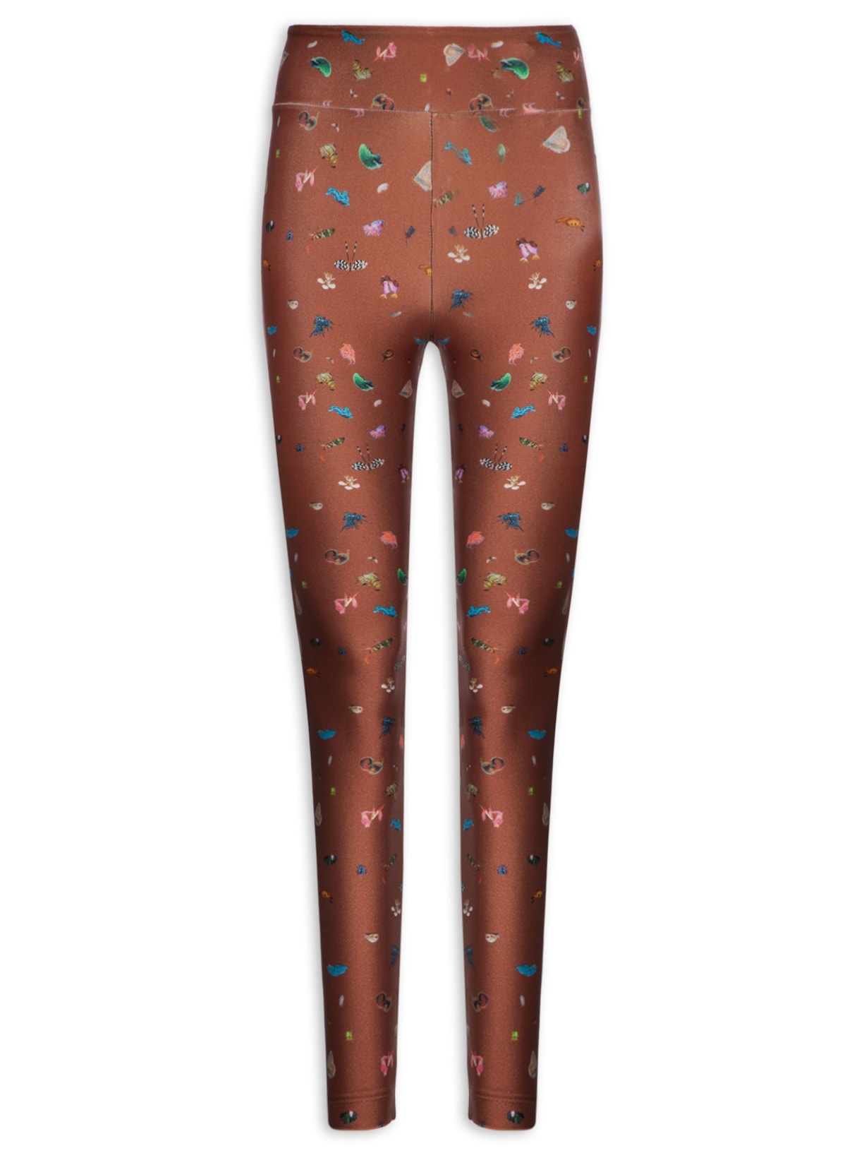 Calça Feminina Legging Basic Estampado Bugs - Marrom