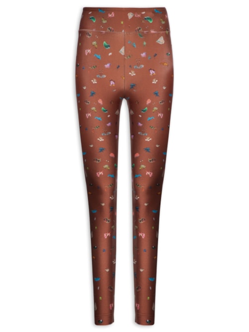 Calça Feminina Legging Basic Estampado Bugs - Marrom