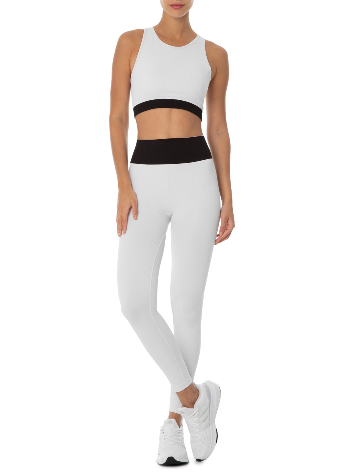 Calça Feminina Legging Bicolor Branco Lauf