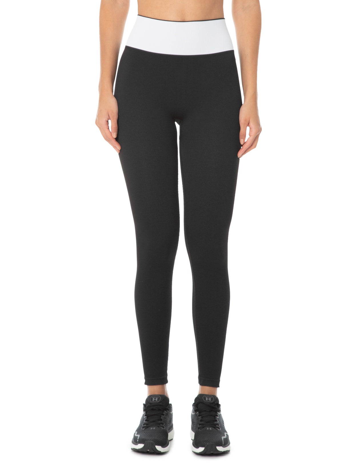 Calça Feminina Legging Bicolor Preta Lauf