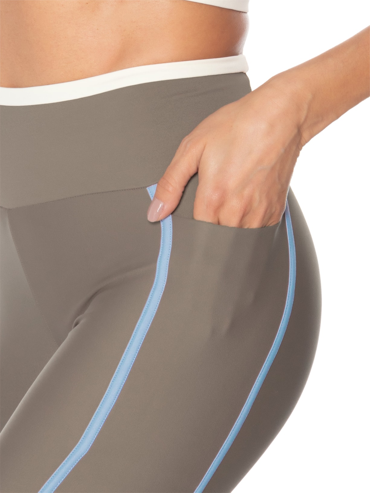 Calça Feminina Legging Body Peach Almond Marrom Body For Sure
