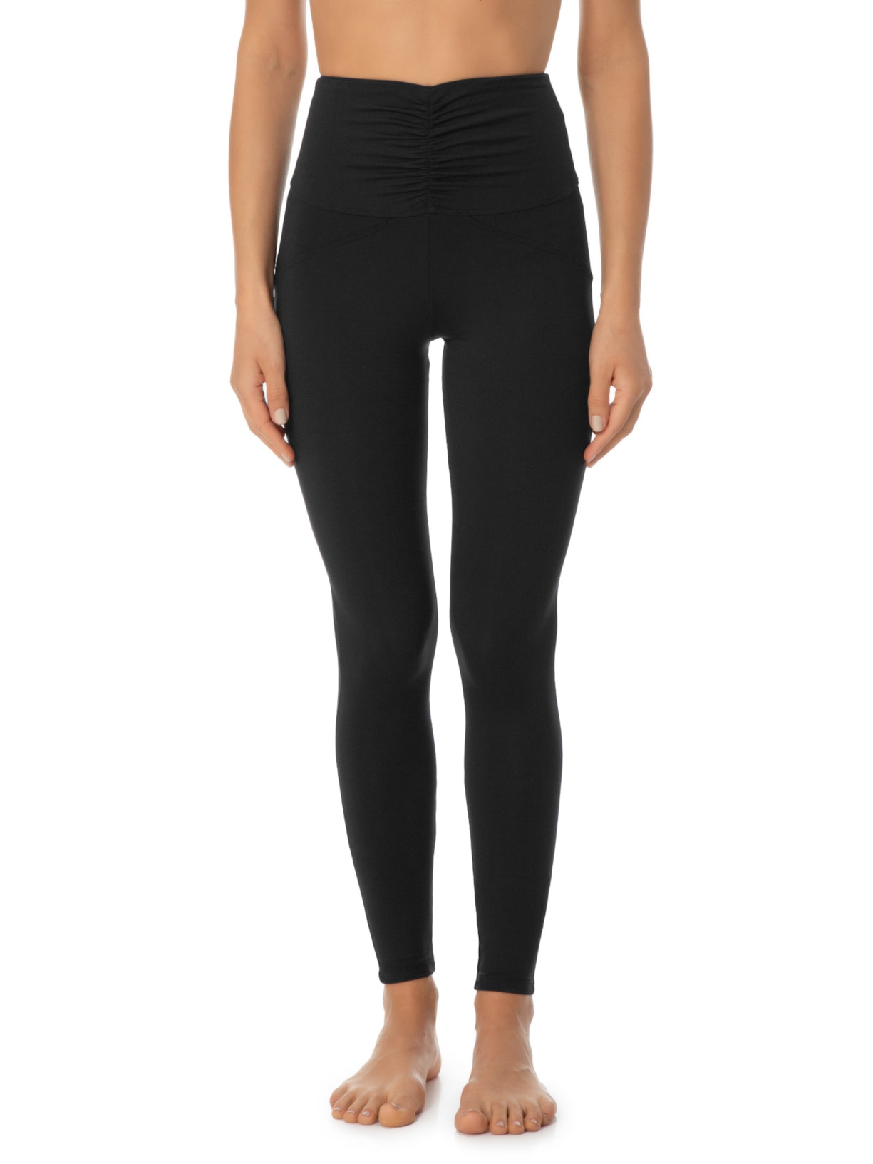 Calça Feminina Legging Cós Franzido Preto Inhale