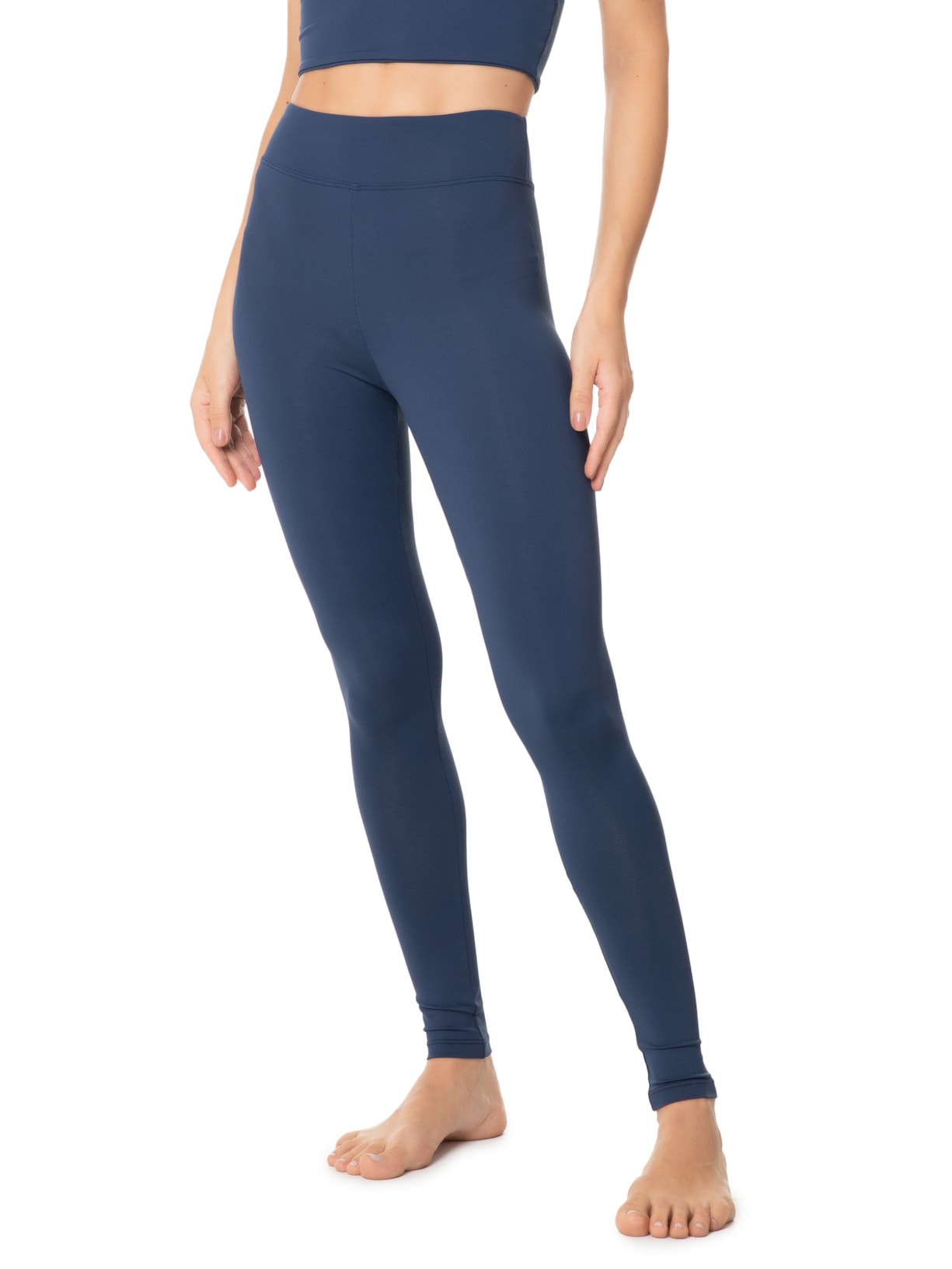 Calça Feminina Legging Cós Reto Azul Inhale