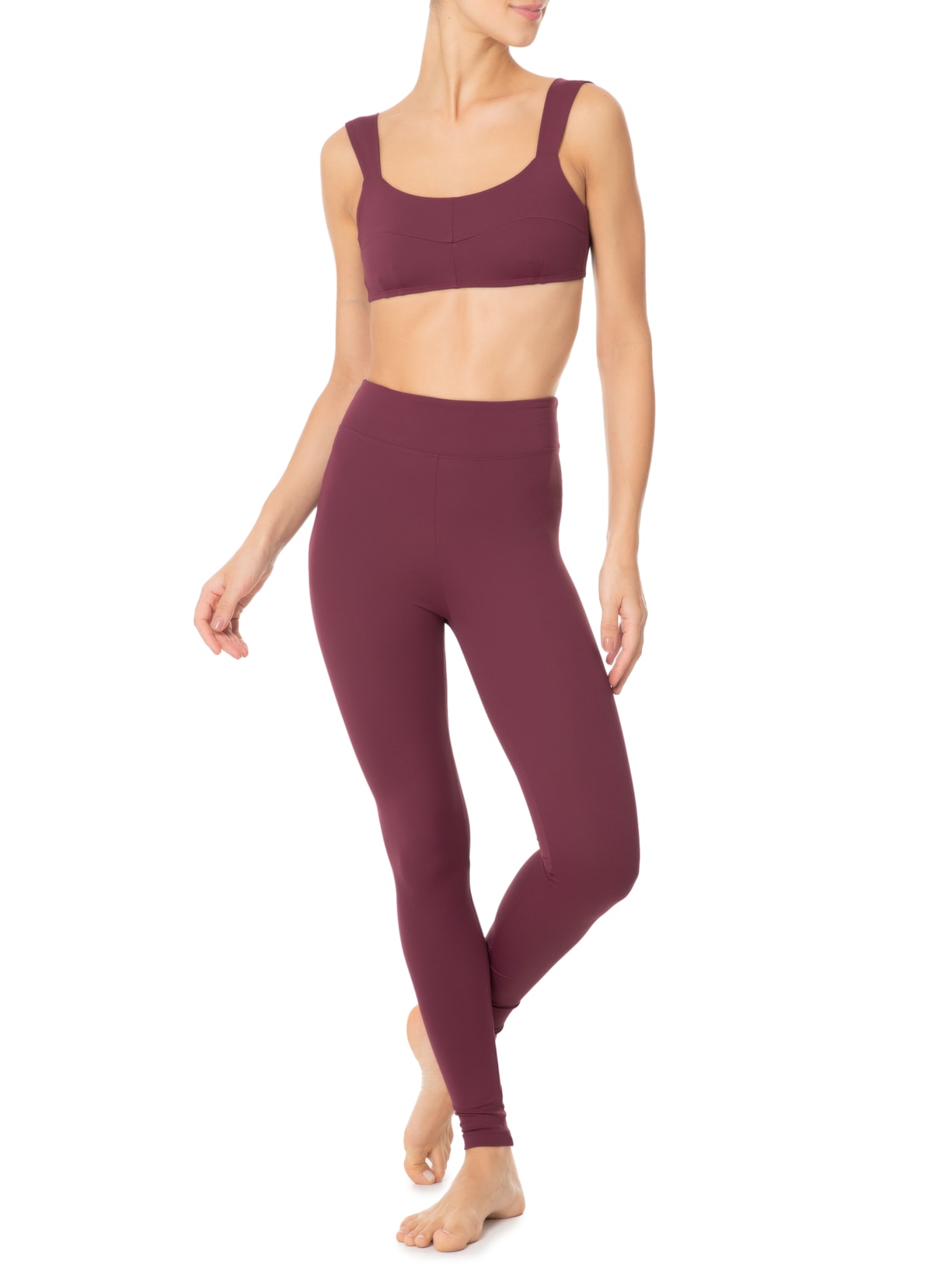 Calça Feminina Legging Cós Reto Roxa Inhale