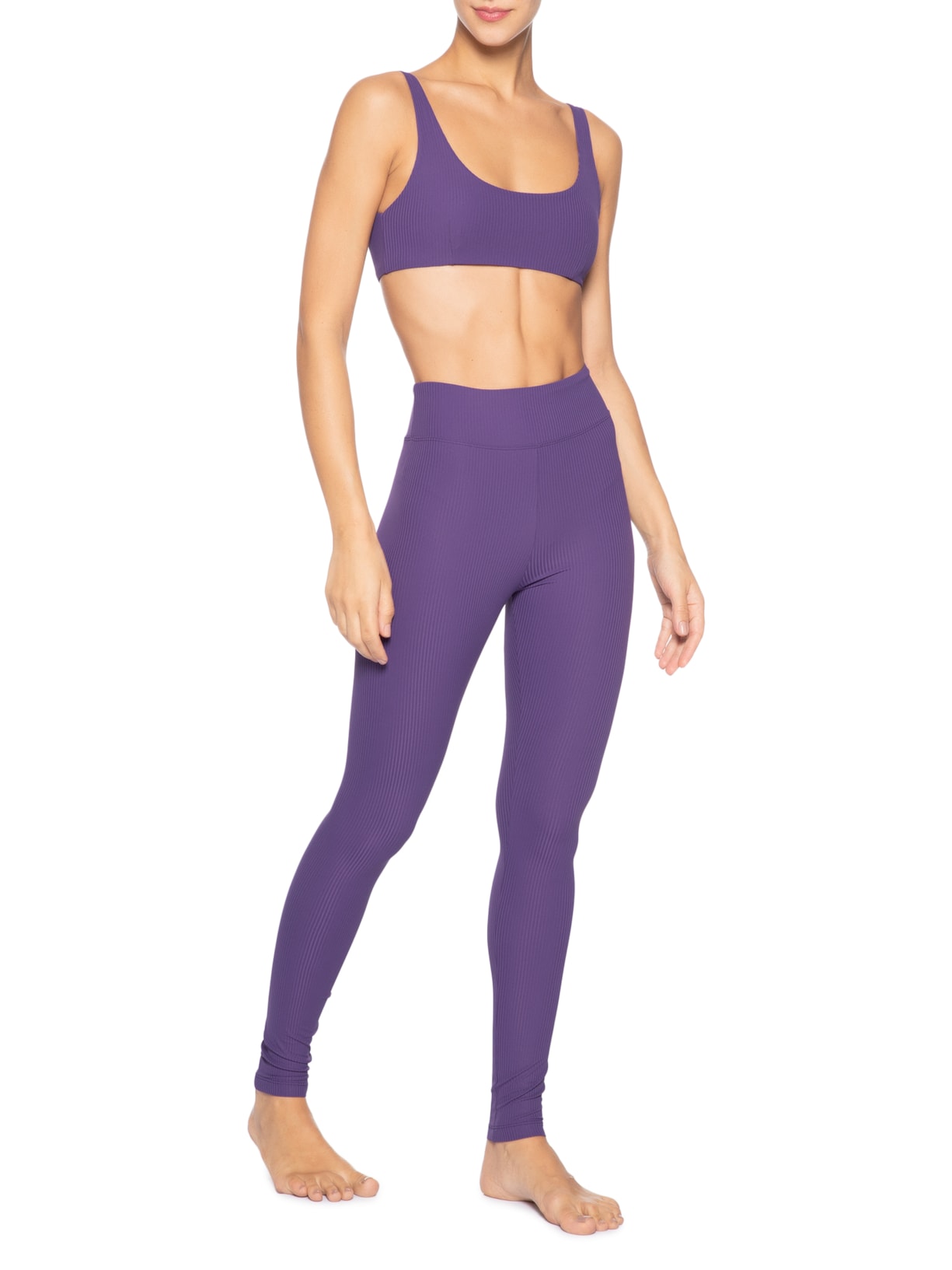 Calça Feminina Legging Cós Reto Roxo Inhale