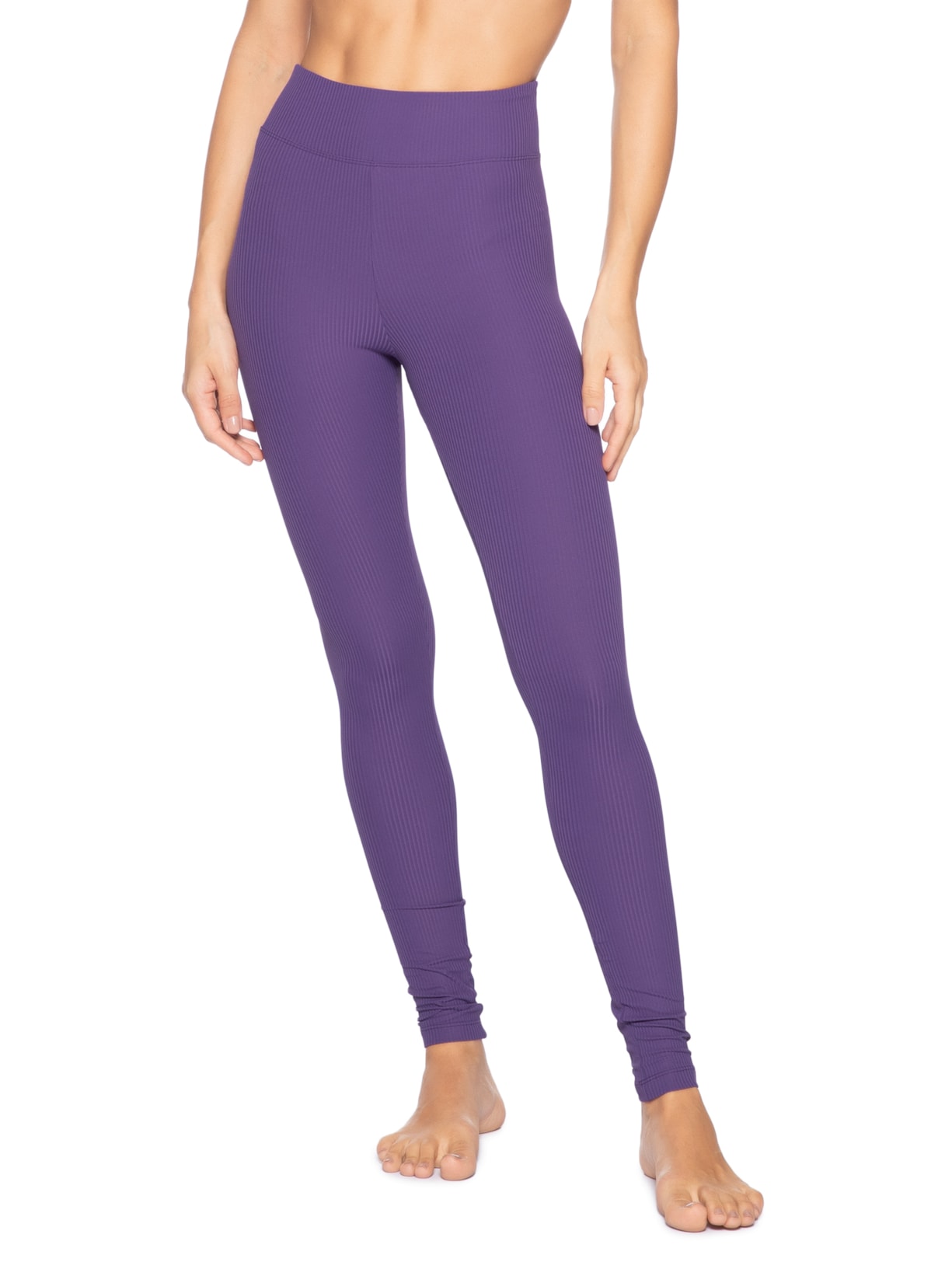 Calça Feminina Legging Cós Reto Roxo Inhale
