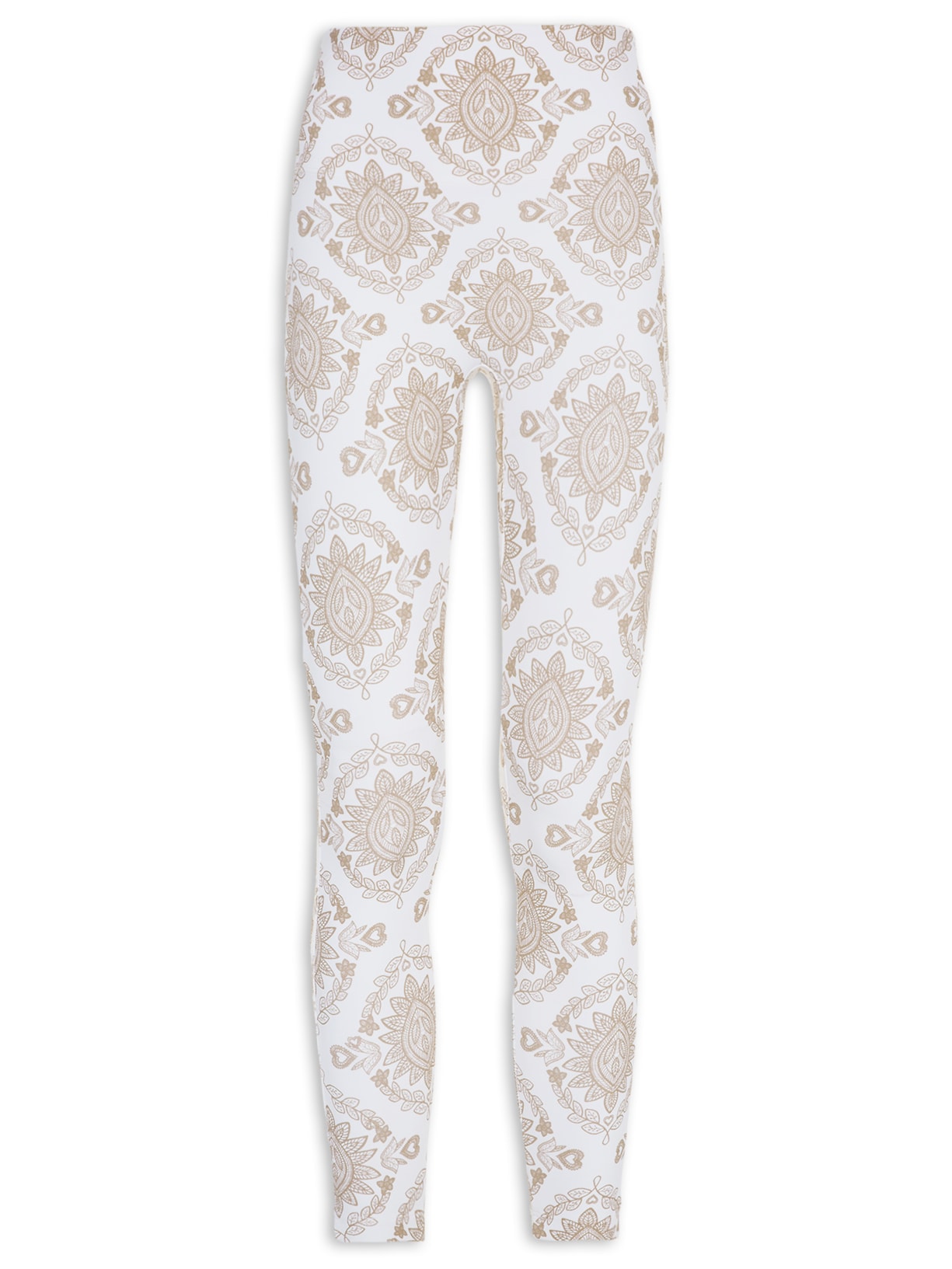 Calça Feminina Legging Estampada - Bege
