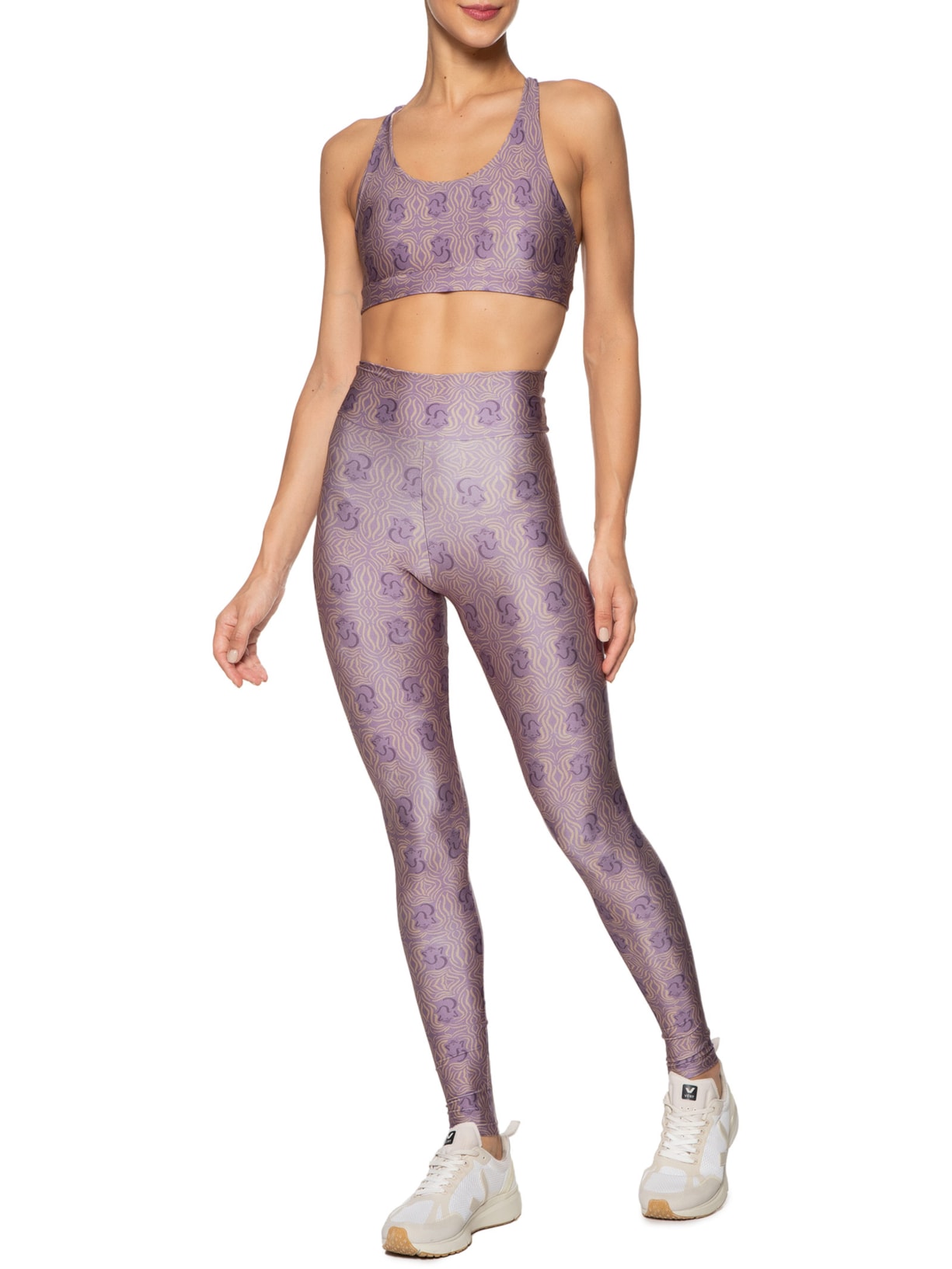 Calça Feminina Legging Estampada Slim Roxo Melt