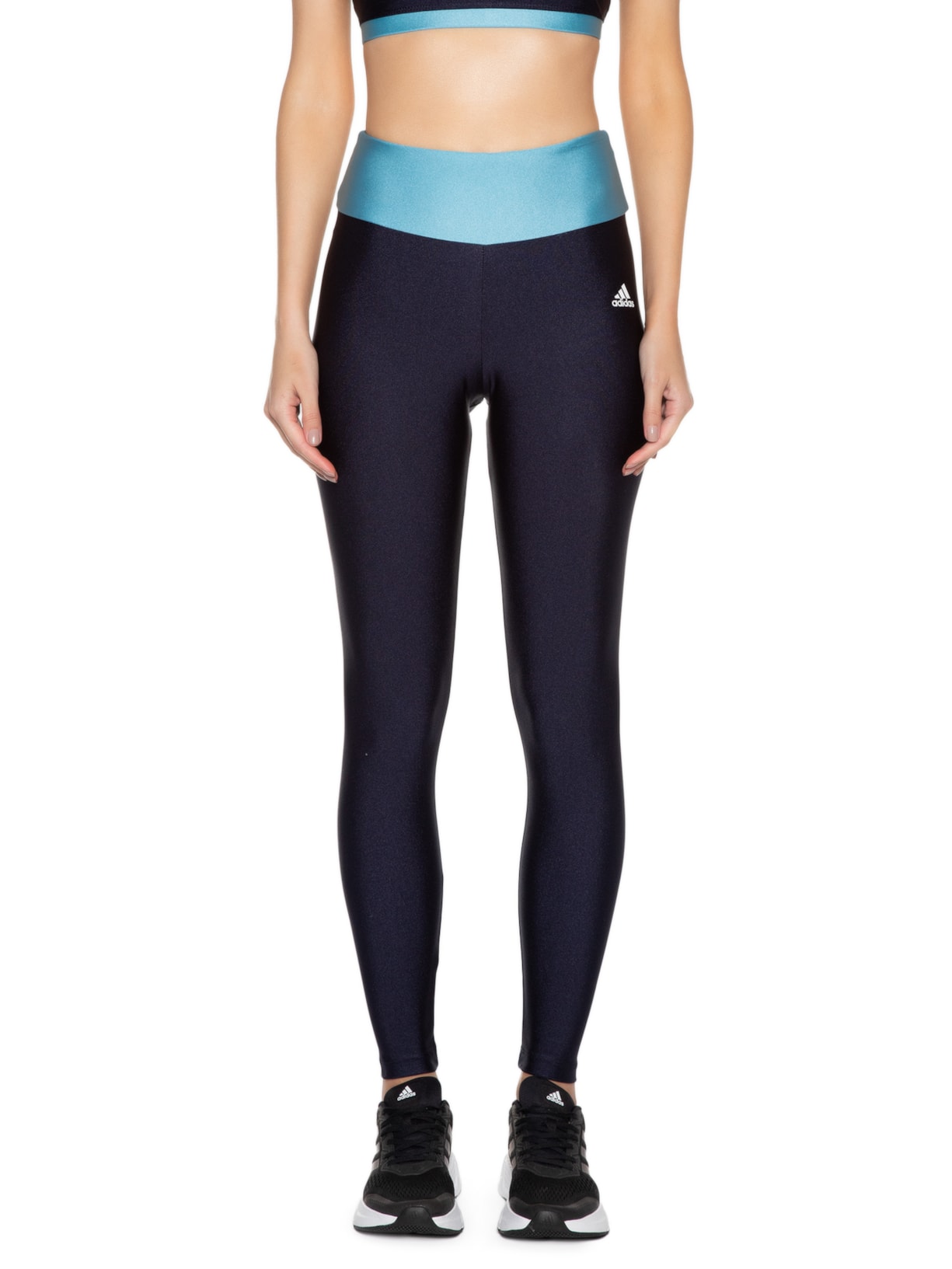 Calça Feminina Legging Latin Fit Colorblock Azul Adidas