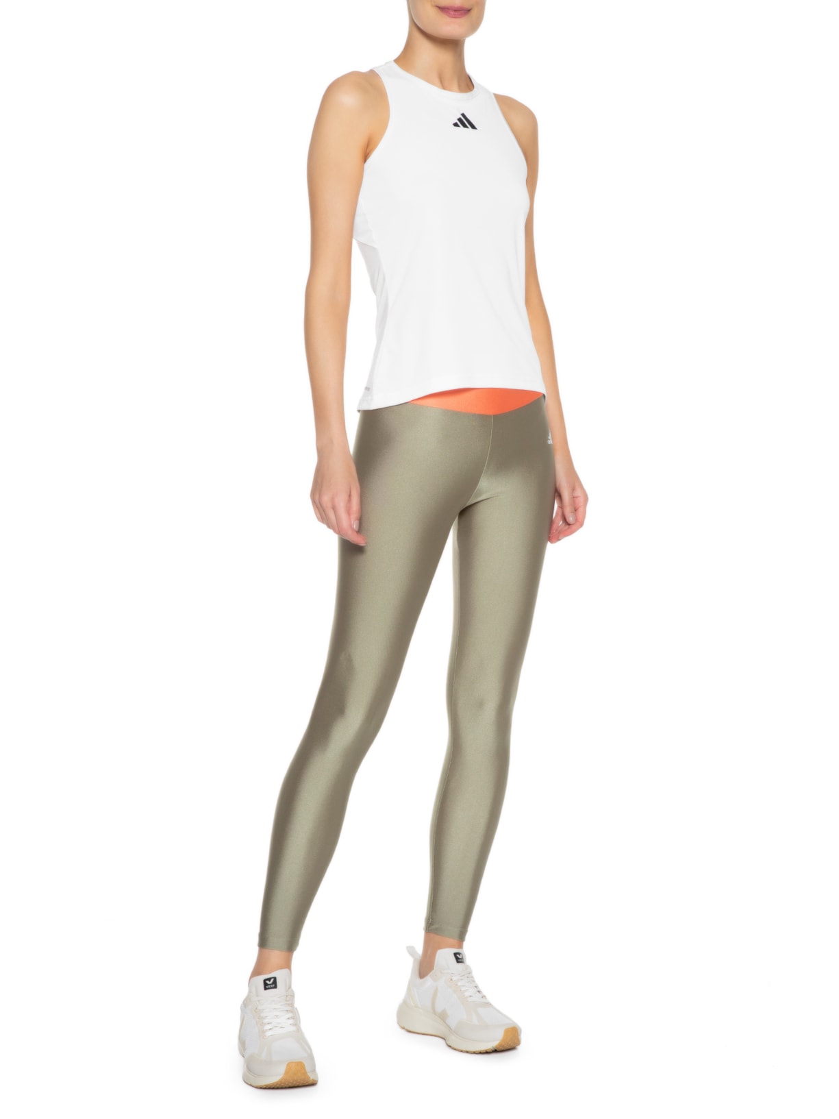 Calça Feminina Legging Latin Fit Colorblock Cinza Adidas