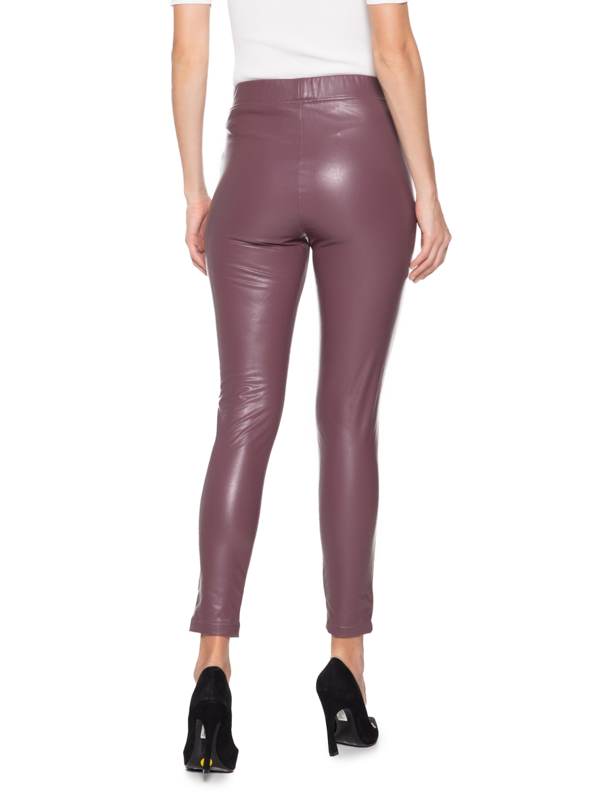 Calça Feminina Legging Like Leather Marrom Animale Jeans
