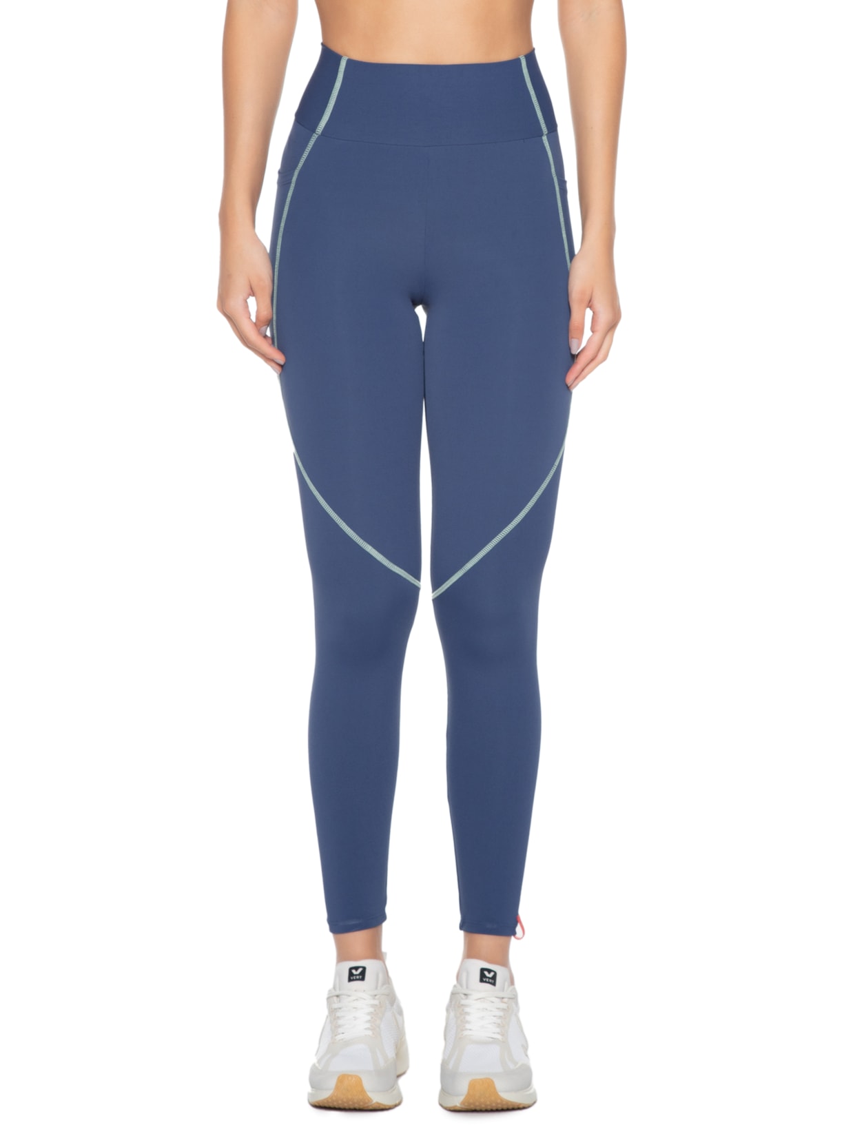 Calça Feminina Legging Lisa Azul Body For Sure