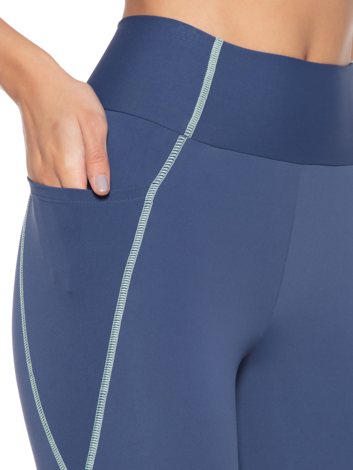 Calça Feminina Legging Lisa Azul Body For Sure