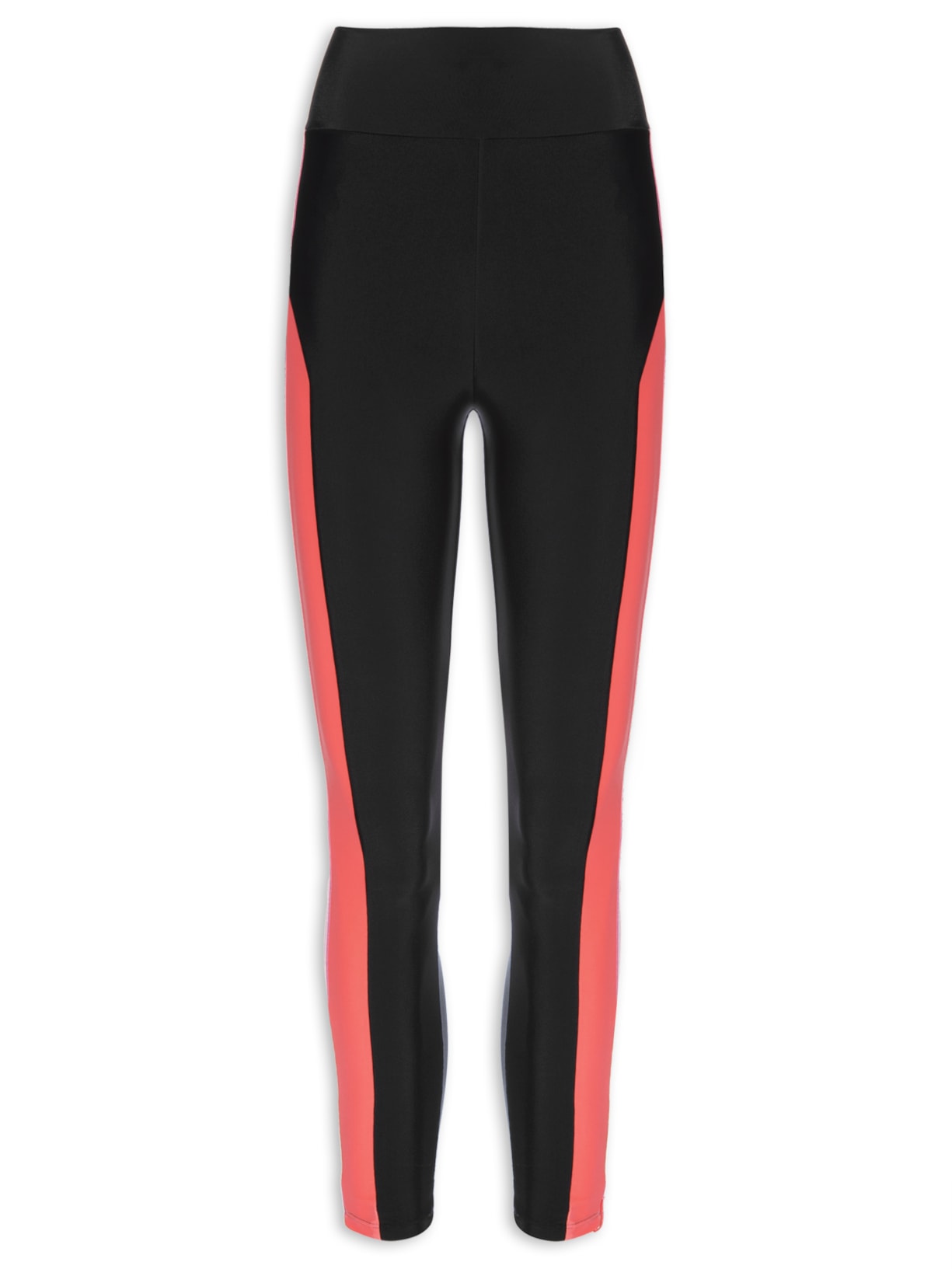 Calça Feminina Legging Lisa Com Recortes Action - Preto