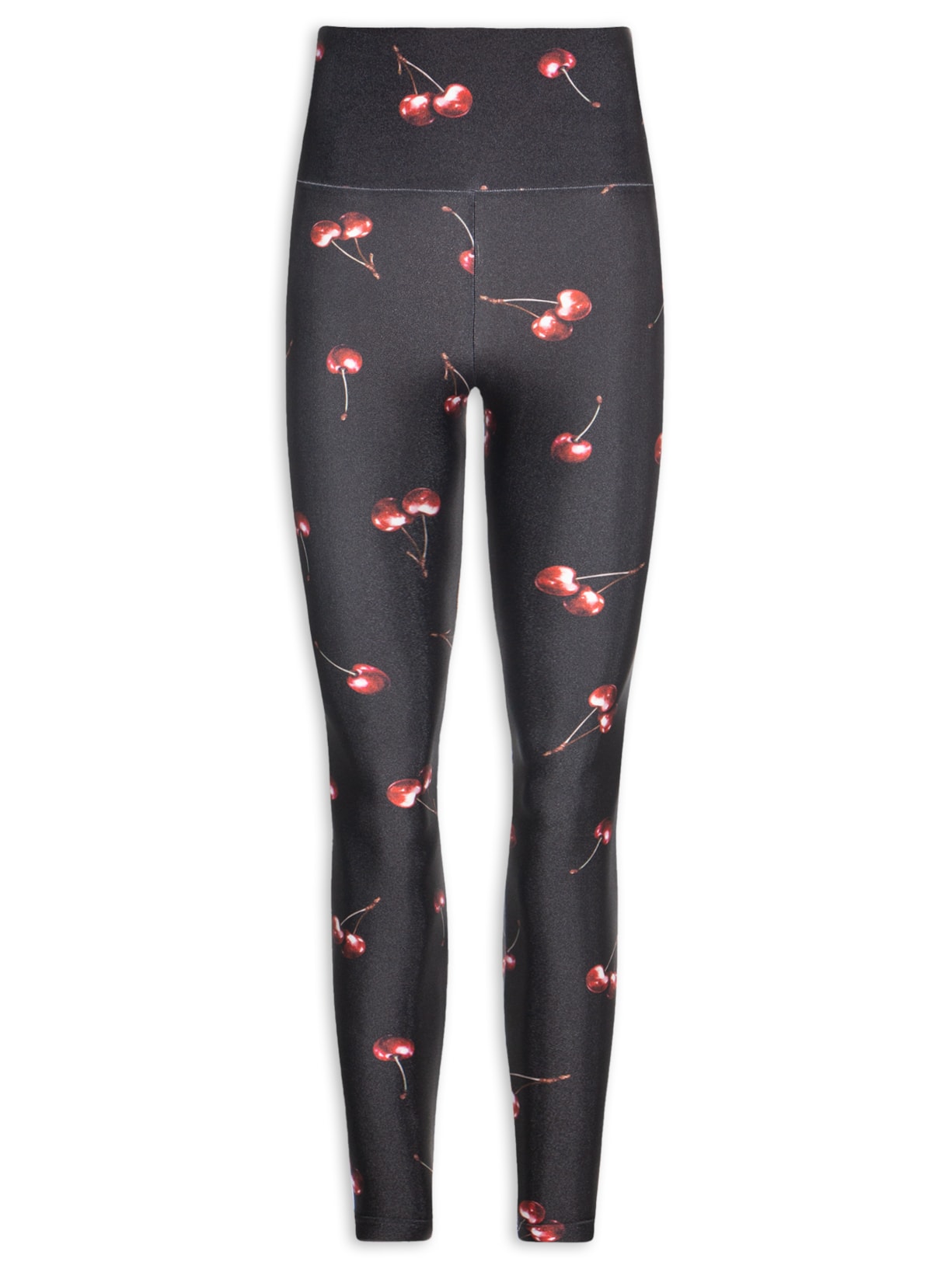 Calça Feminina Legging Lycra Classic Estampada Cherry - Preto