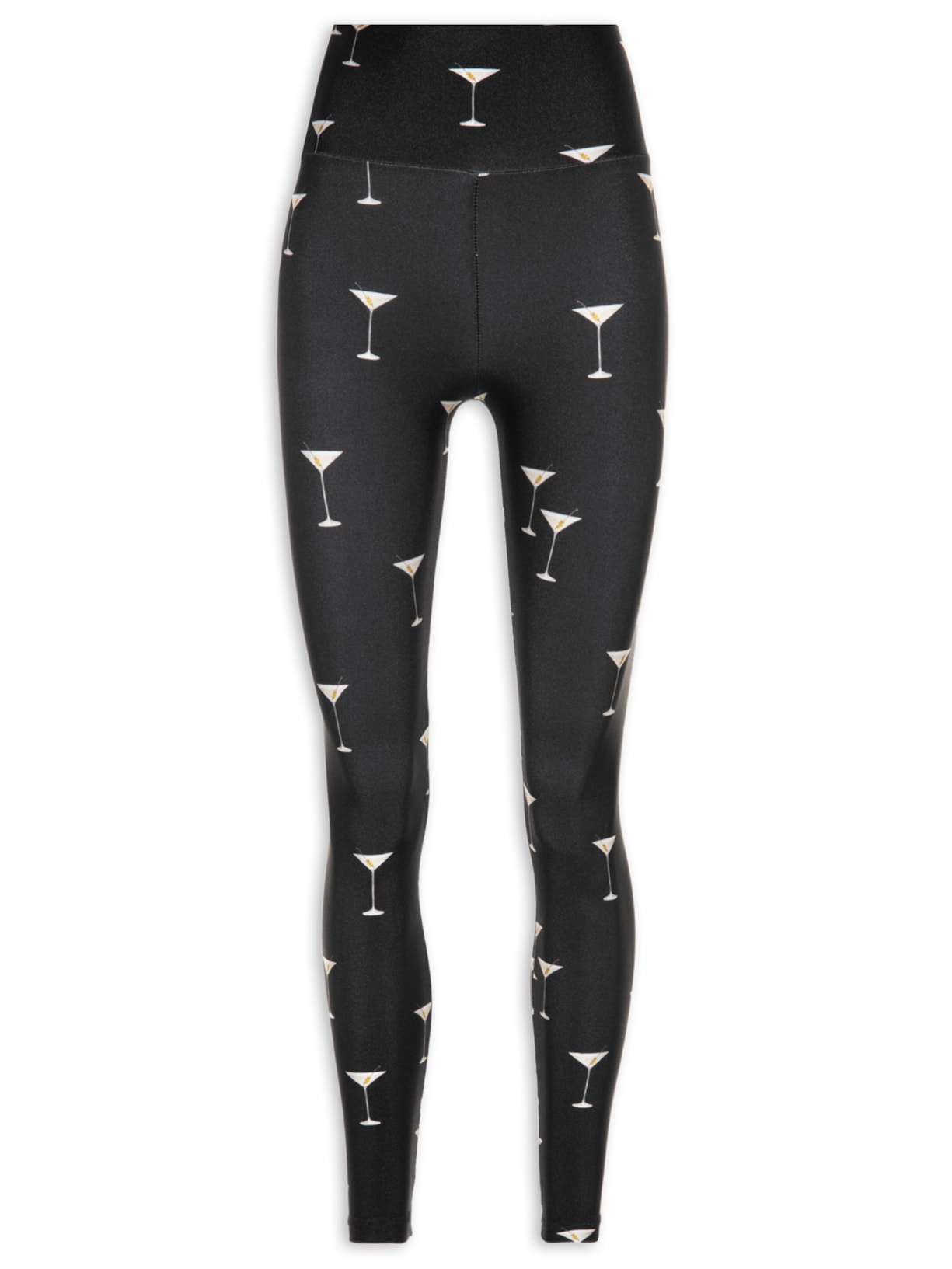 Calça Feminina Legging Lycra Drinks - Preto