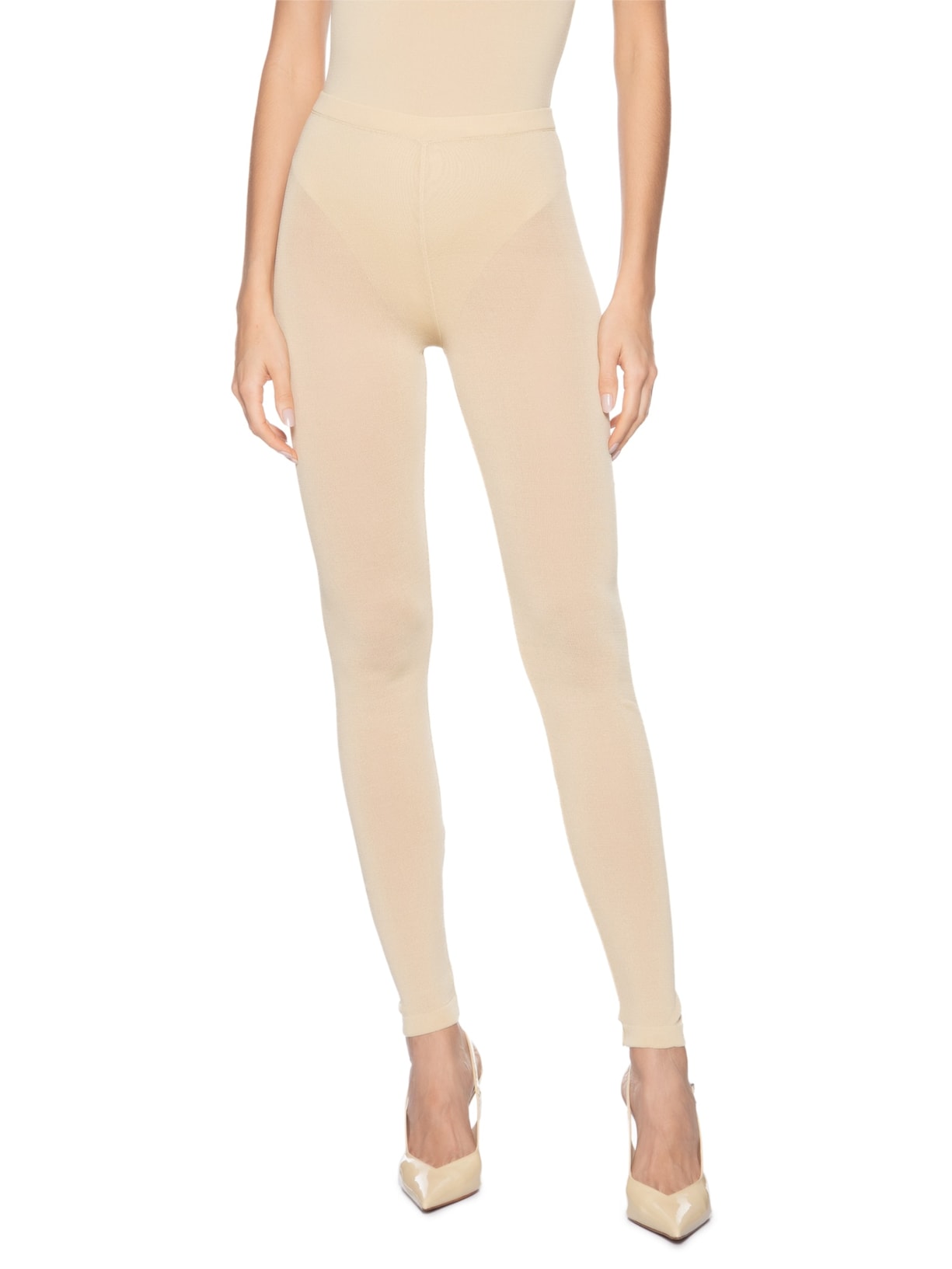 Calça Feminina Legging Meia Sitr-Up Bege Giomei