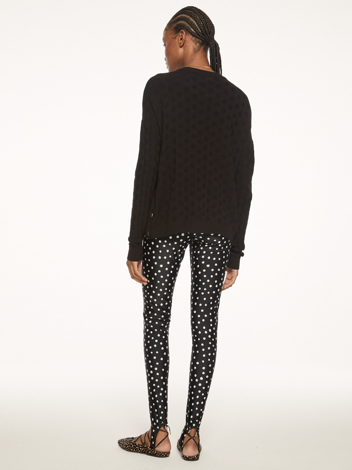 Calça Feminina Legging Pois V27 Preto Mixed