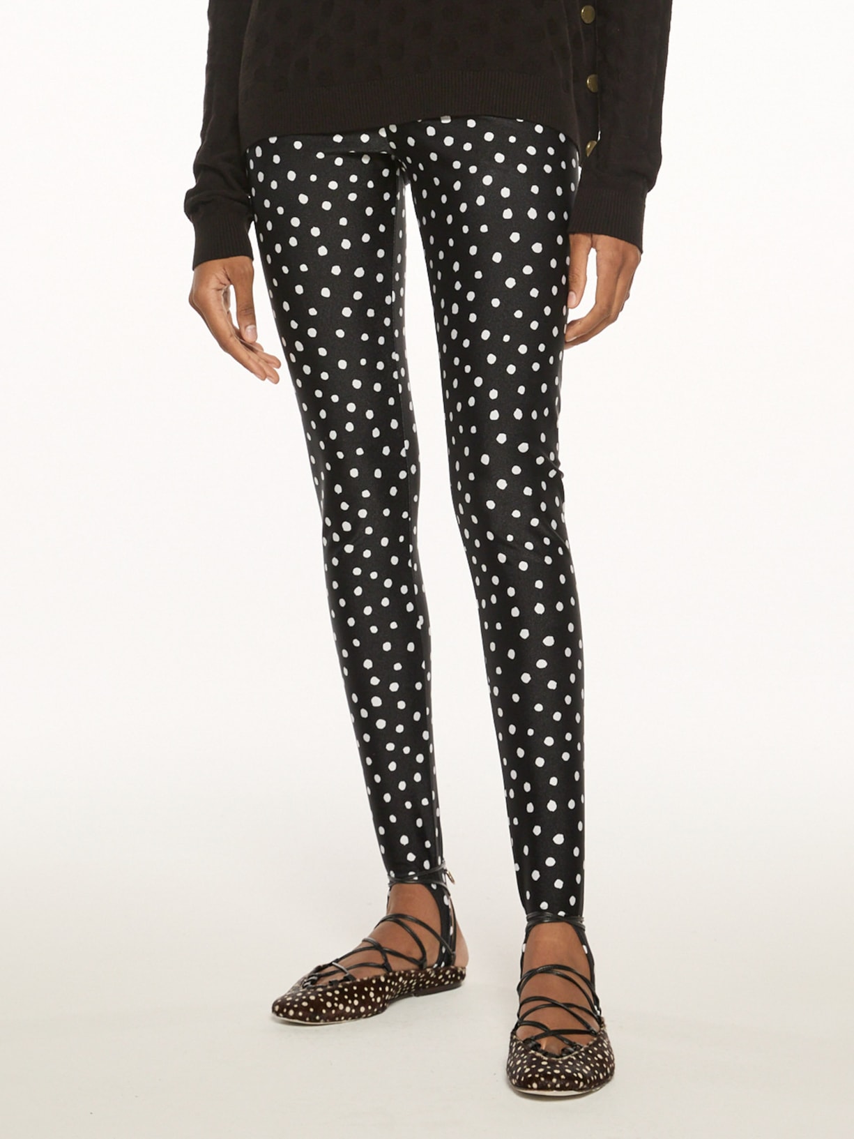 Calça Feminina Legging Pois V27 Preto Mixed