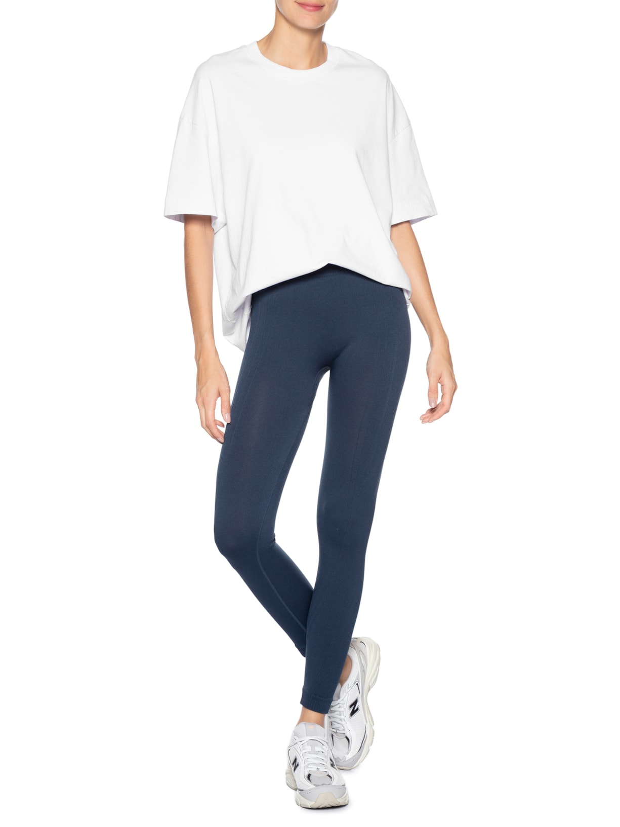 Calça Feminina Legging Poliamida Azul Basiq