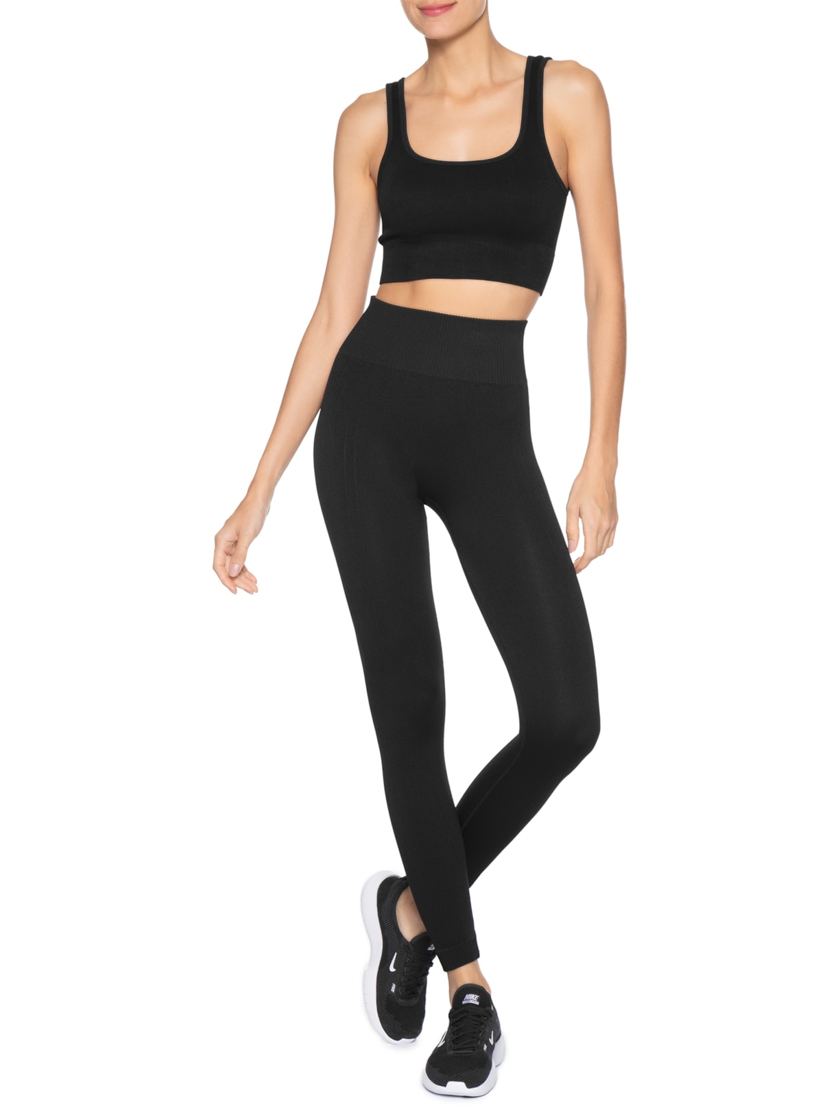 Calça Feminina Legging Poliamida Preto Basiq