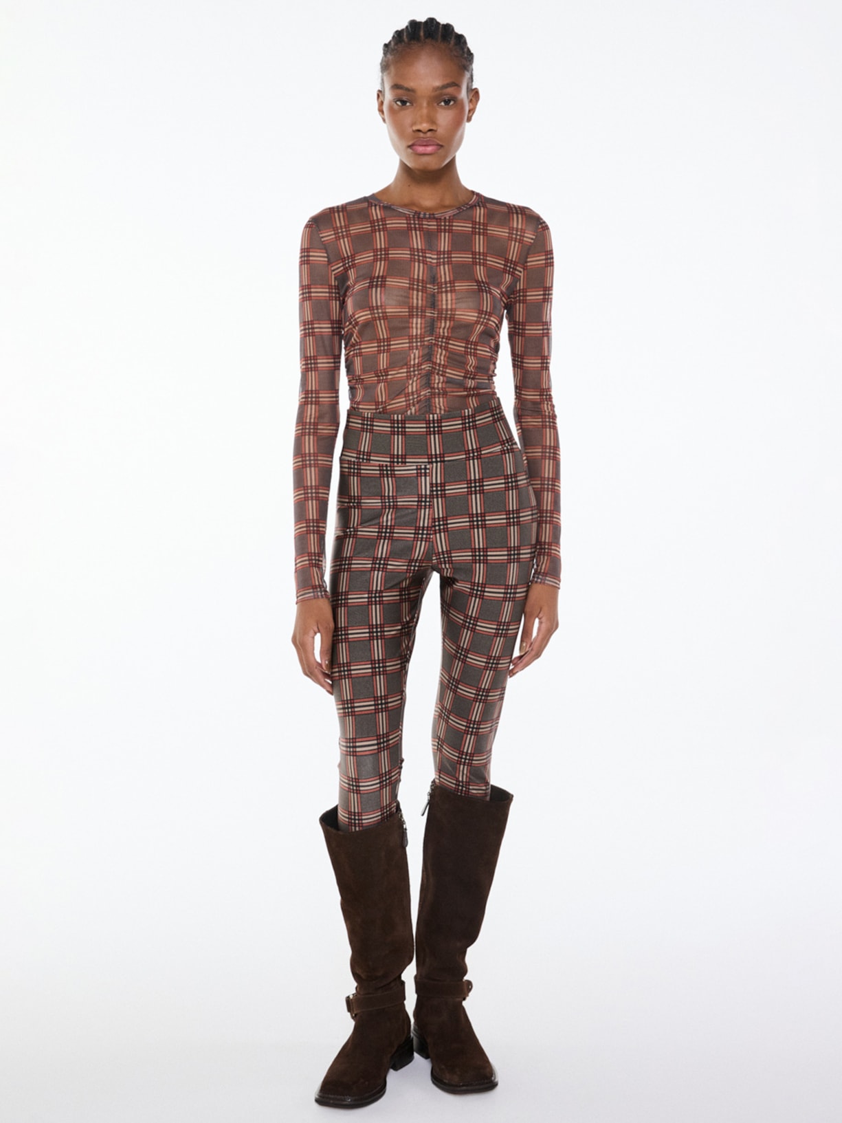 Calça Feminina Legging Scotland I26 Marrom Mixed