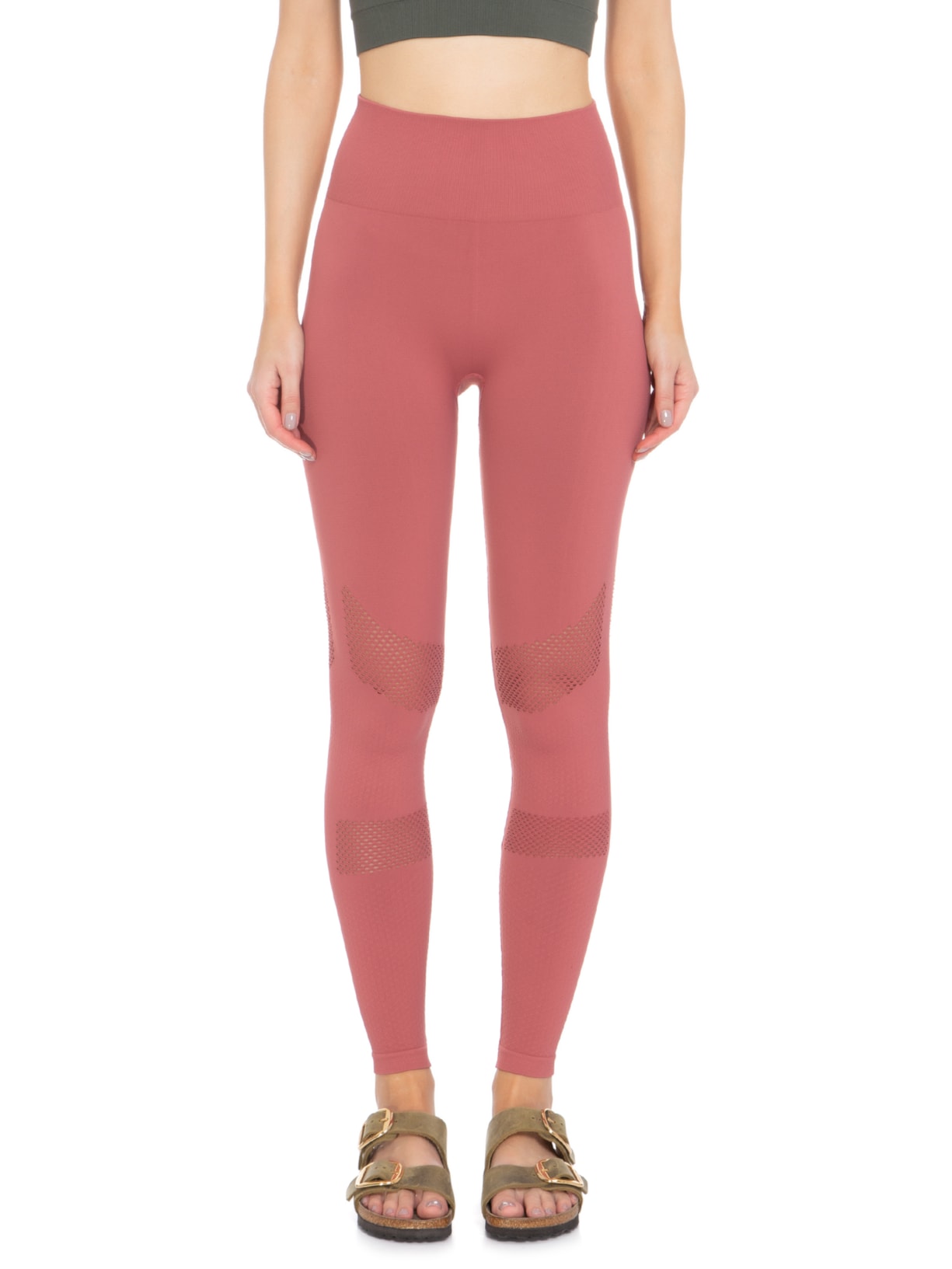 Calça Feminina Legging Seamless Emana Furo Rosa Yogini