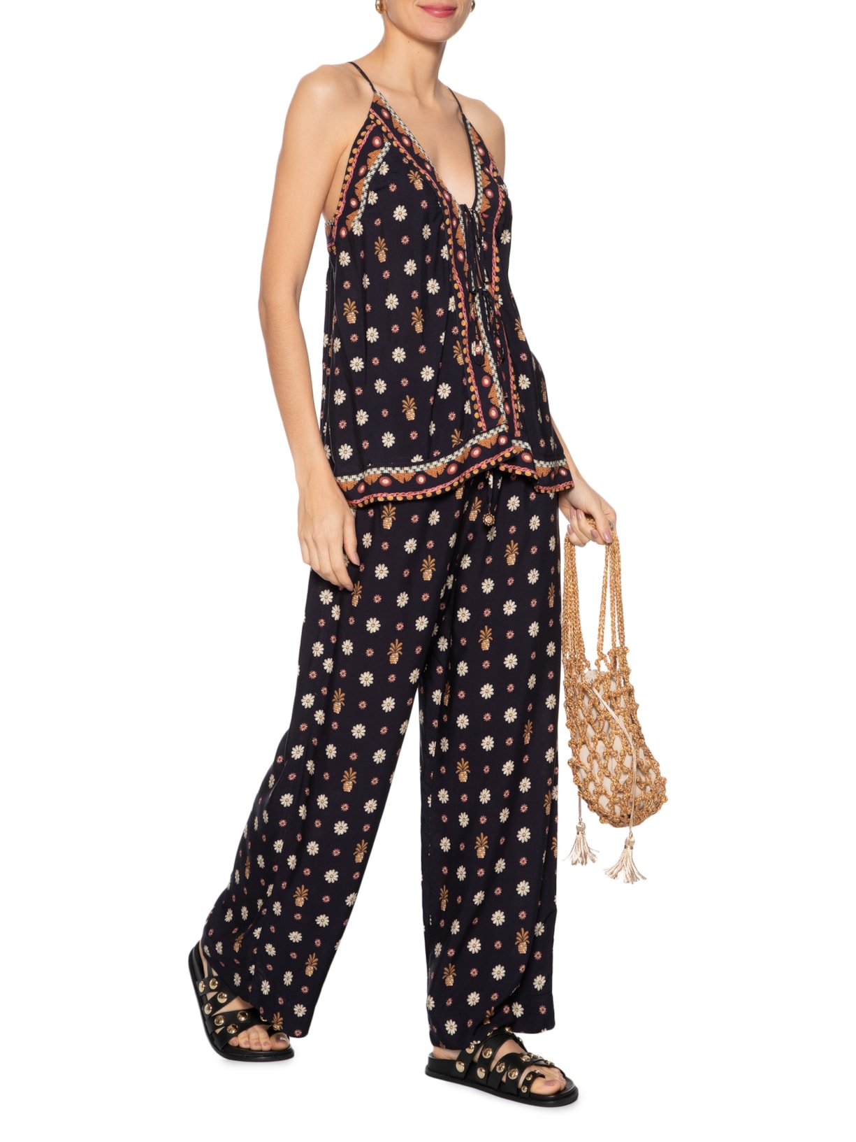 Calça Feminina Lenço Lili Preto Farm