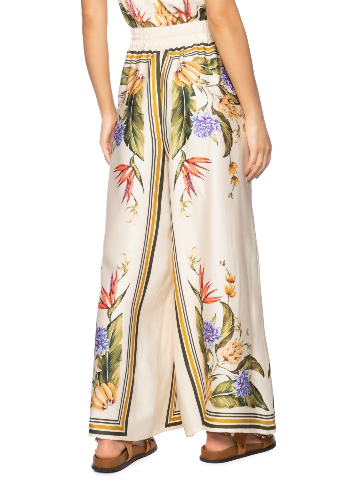 Calça Feminina Lenço Tropical Branco Farm