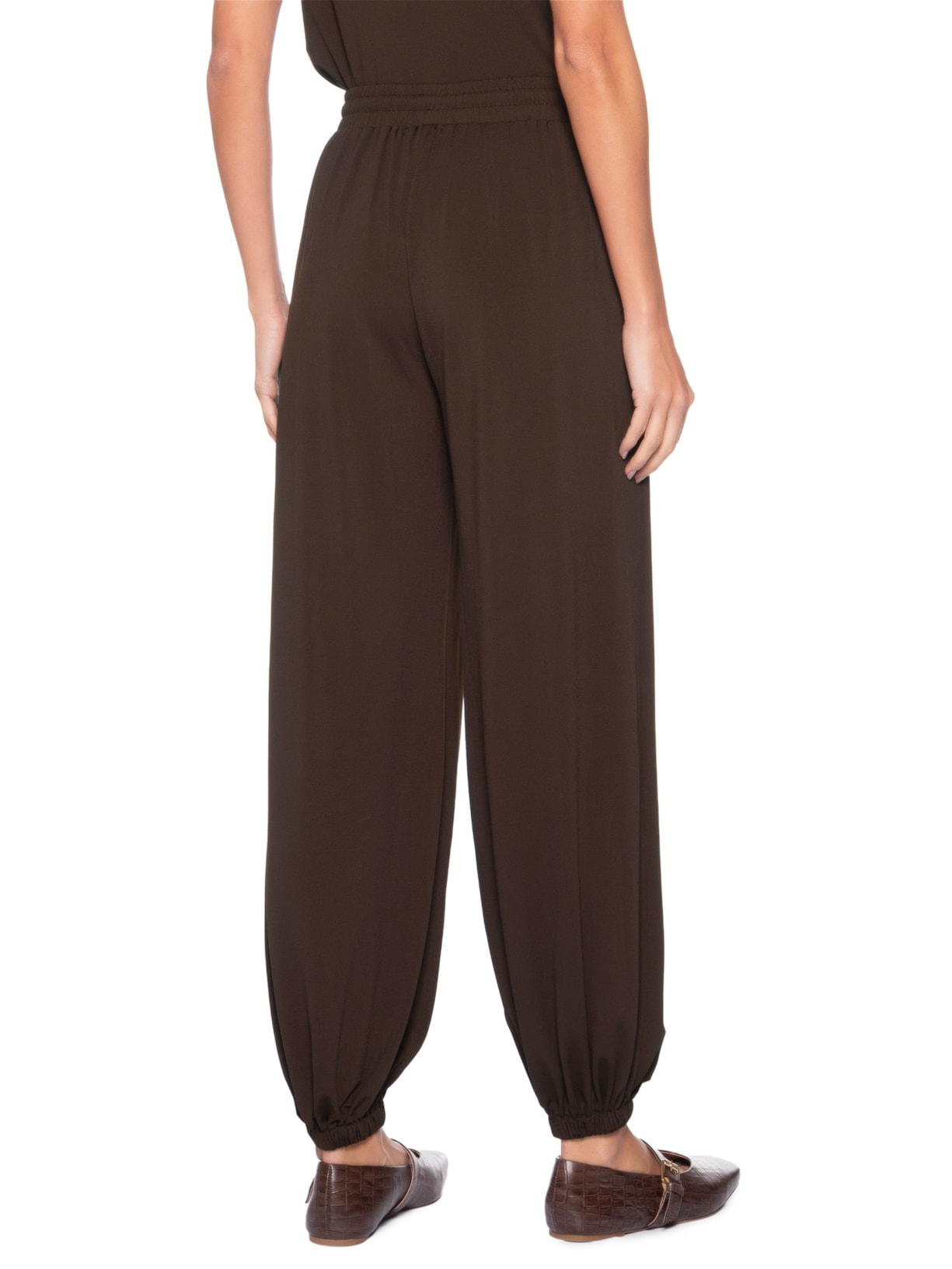 Calça Feminina Leve Ballon – Marrom Basiq