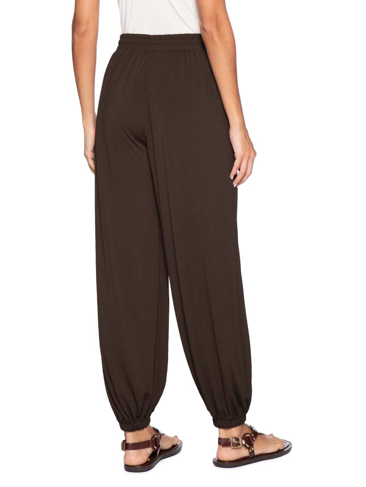 Calça Feminina Leve Ballon – Marrom Basiq