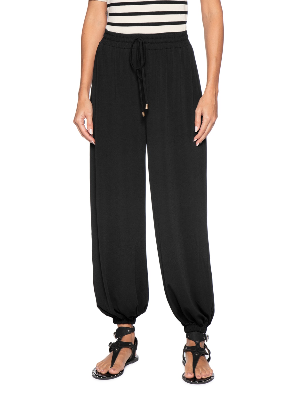 Calça Feminina Leve Ballon – Preto Basiq