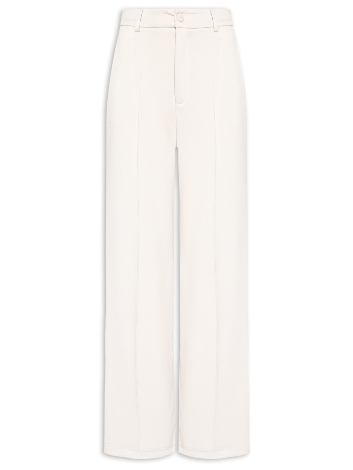 Calça Feminina Leve Reta Off White Basiq