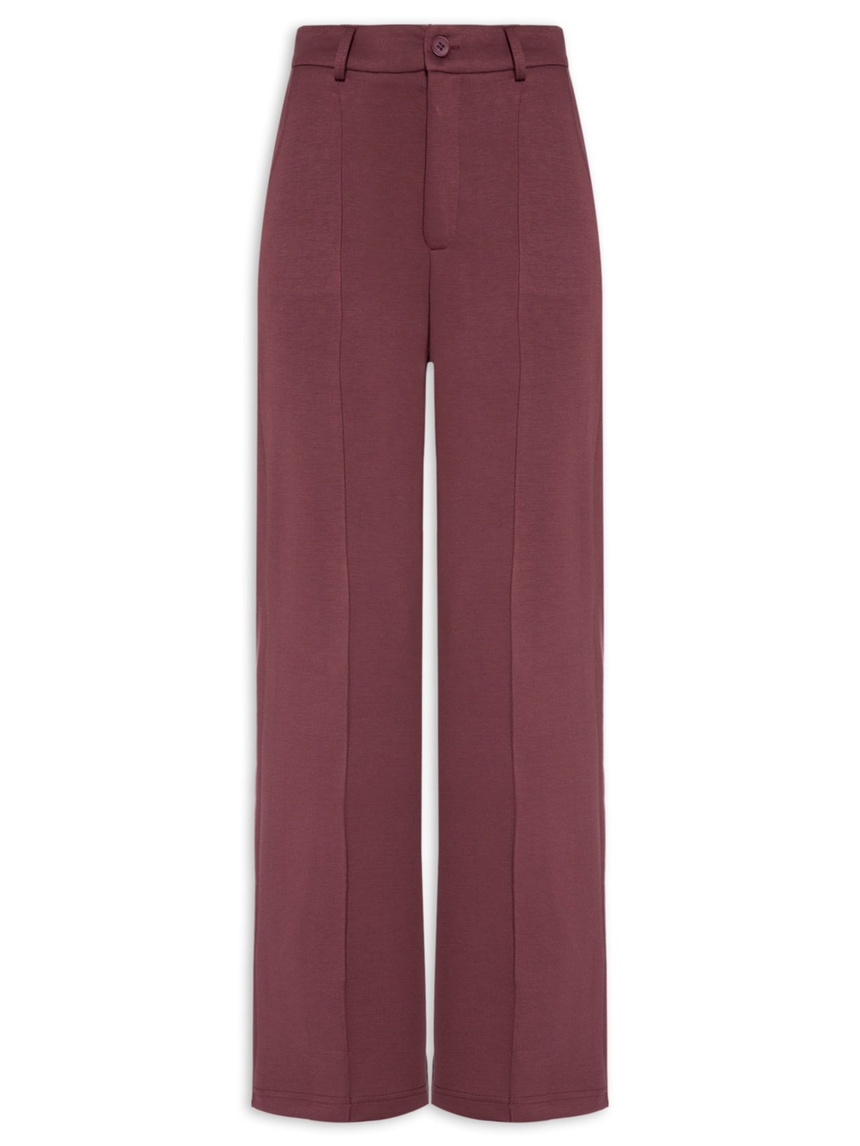 Calça Feminina Leve Reta Vermelho Basiq