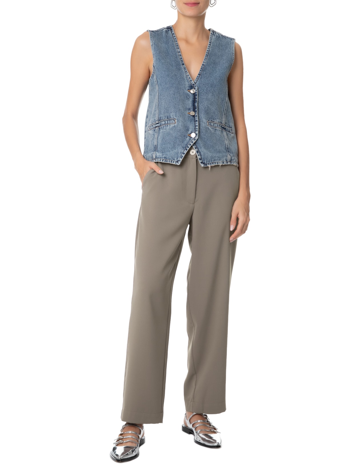 Calça Feminina Licenciado Cinza Hering + Nv