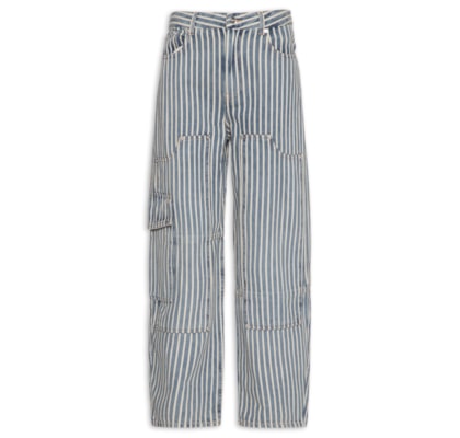 Calça Feminina Light Stripe Denim Carpenter Jeans - Azul
