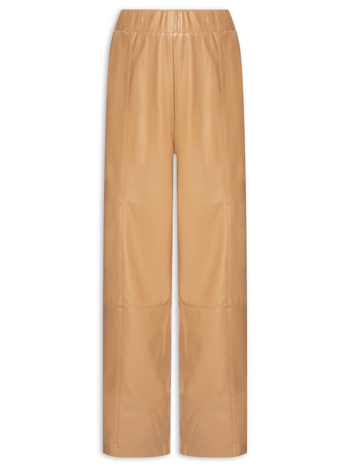 Calça Feminina Like Leather Cós De Elástico - Marrom