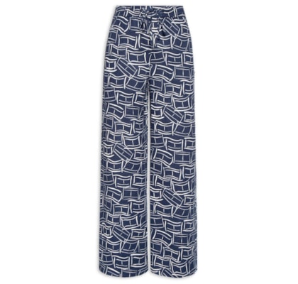 Calça Feminina Linen Pull On - Azul