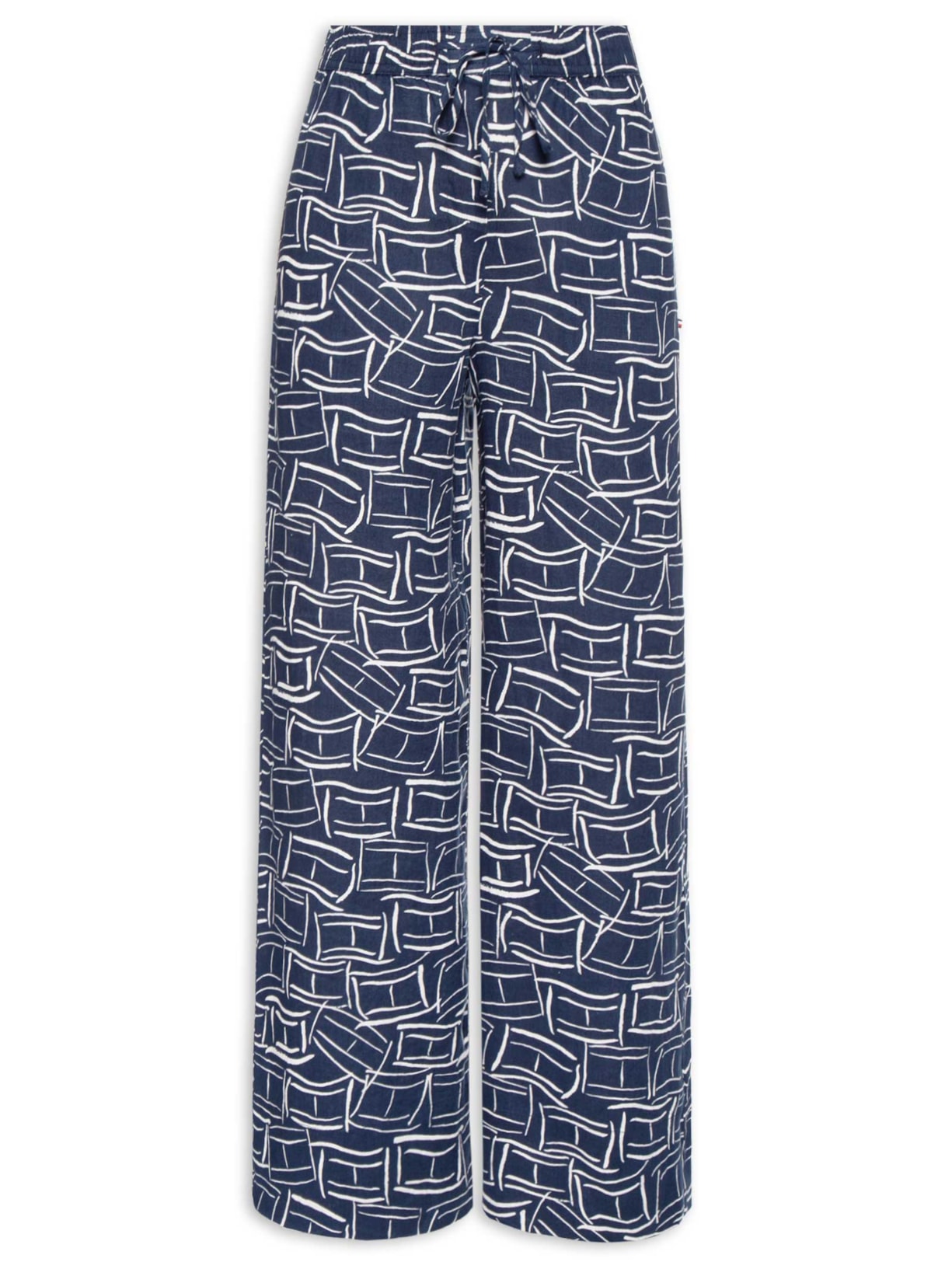 Calça Feminina Linen Pull On - Azul