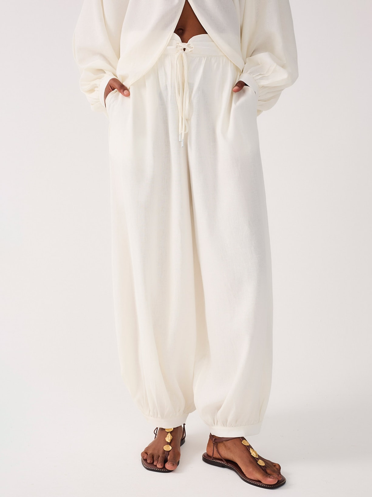 Calça Feminina Linho Aladim Branco Dress To