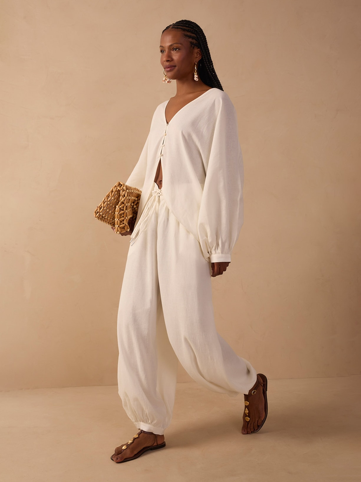 Calça Feminina Linho Aladim Branco Dress To