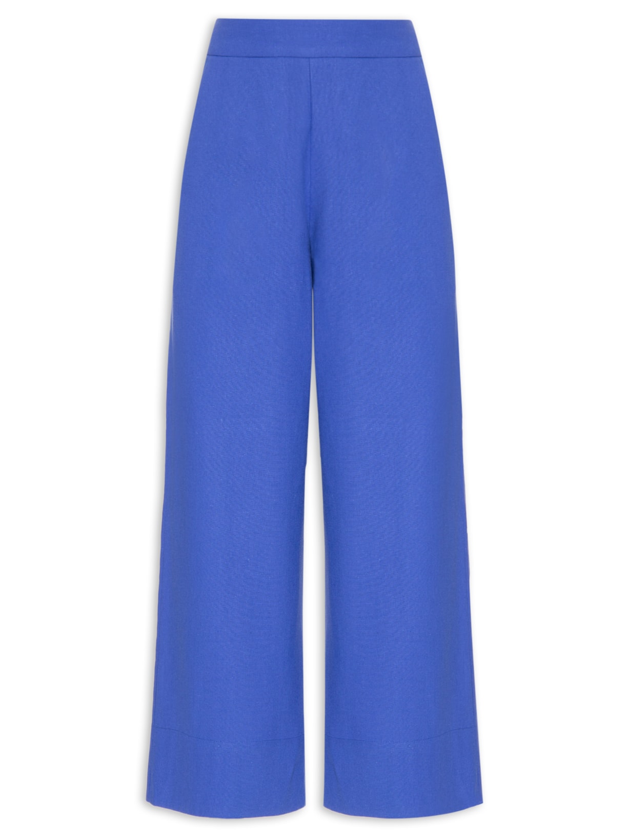 Calça Feminina Linho Bolso Faca Azul Dress To