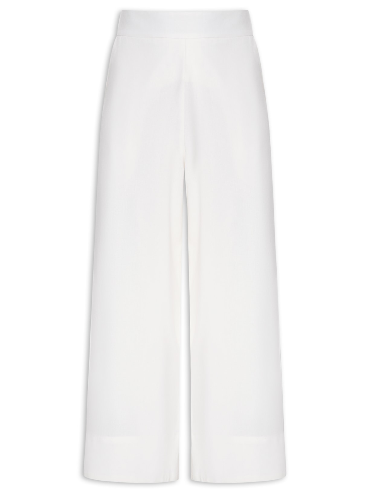 Calça Feminina Linho Bolso Faca - Off White