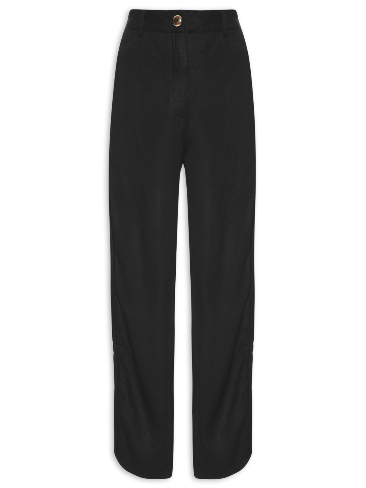 Calça Feminina Linho Bordado Sonhos - Preto